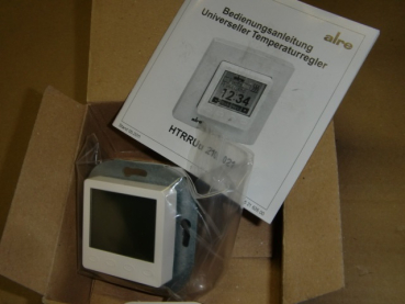 HTRRUu-210.021#07  UP-Raumtemperaturregler (auch FBH), LCD-Display, Uhr, 230V, ZP 50x50mm